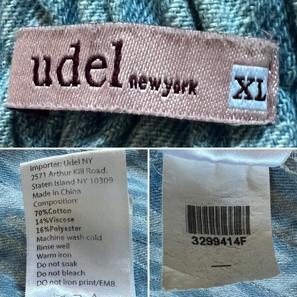 UDEL 70% Cotton Asymmetrical Ruffle A-Line Midi Knee-Length Denim Modest Skir XL - Picture 12 of 16